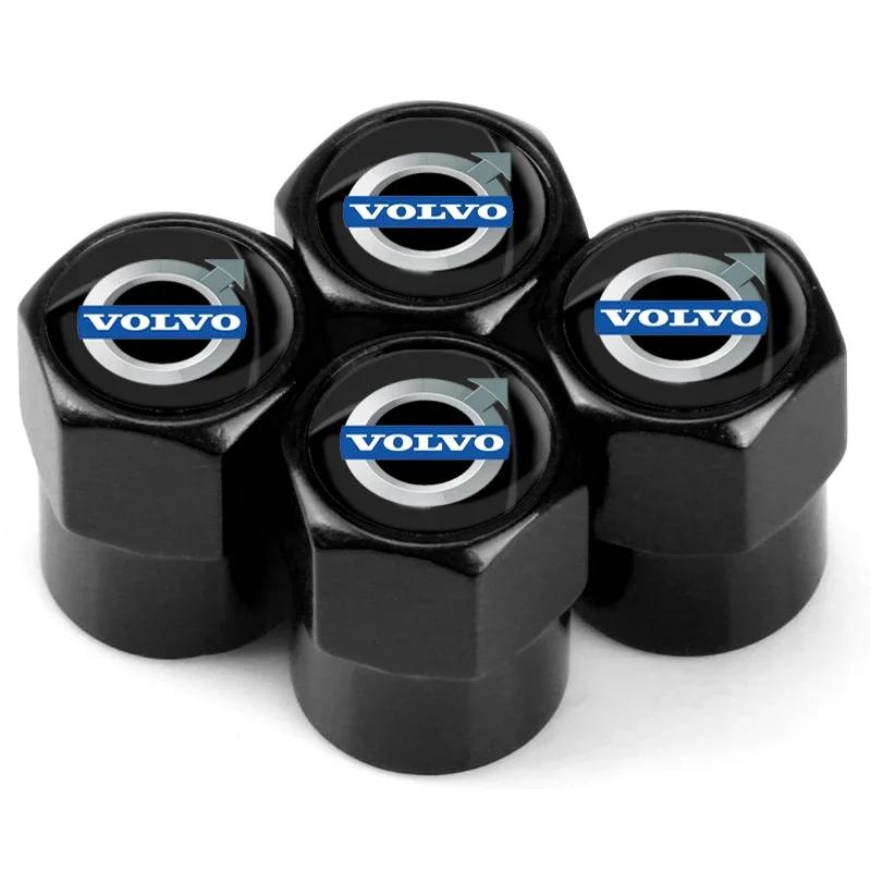 For Volvo 4Pcs/Set Car Wheel Tire Valve Caps Metal Stem Cover For Volvo Volvo XC90 S60 V40 XC60 S80 S40 V70 V50 S90 T6 V60 V90 X