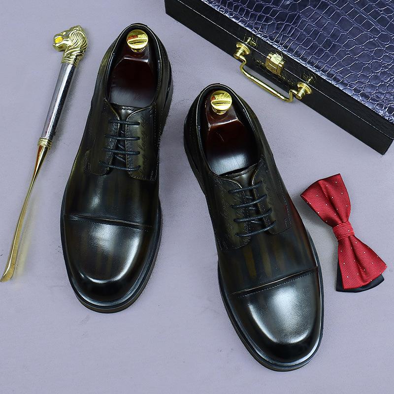 Elegantní pánské oxfordky ručně vyráběné z pravé kůže společenské boty na obchodní jednání, párty, svatbu, formální obuv pro muže
