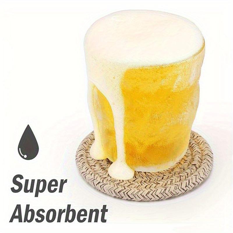 8Pcs absorbent coaster set, simple woven coaster, high-grade polyester fiber with non-woven backing, suitable for all kinds of cups