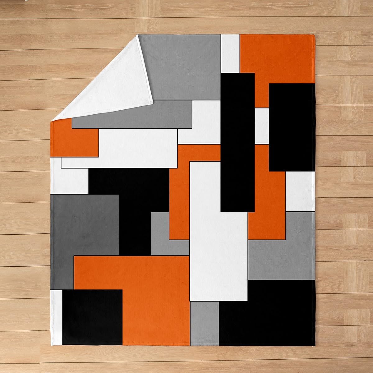 

Geometry Fleece Throw Blanket Ultra Soft Cozy Modern Geometric Flannel Blanket for Sofa Couch Bed Chair Camping Travel Or Dorm 75x90cm