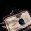 Sri Lanka Sapphire Necklace, Sotheby'S, 18K Gold Plated, Royal Blue Fat Square Zircon Ring, Combination