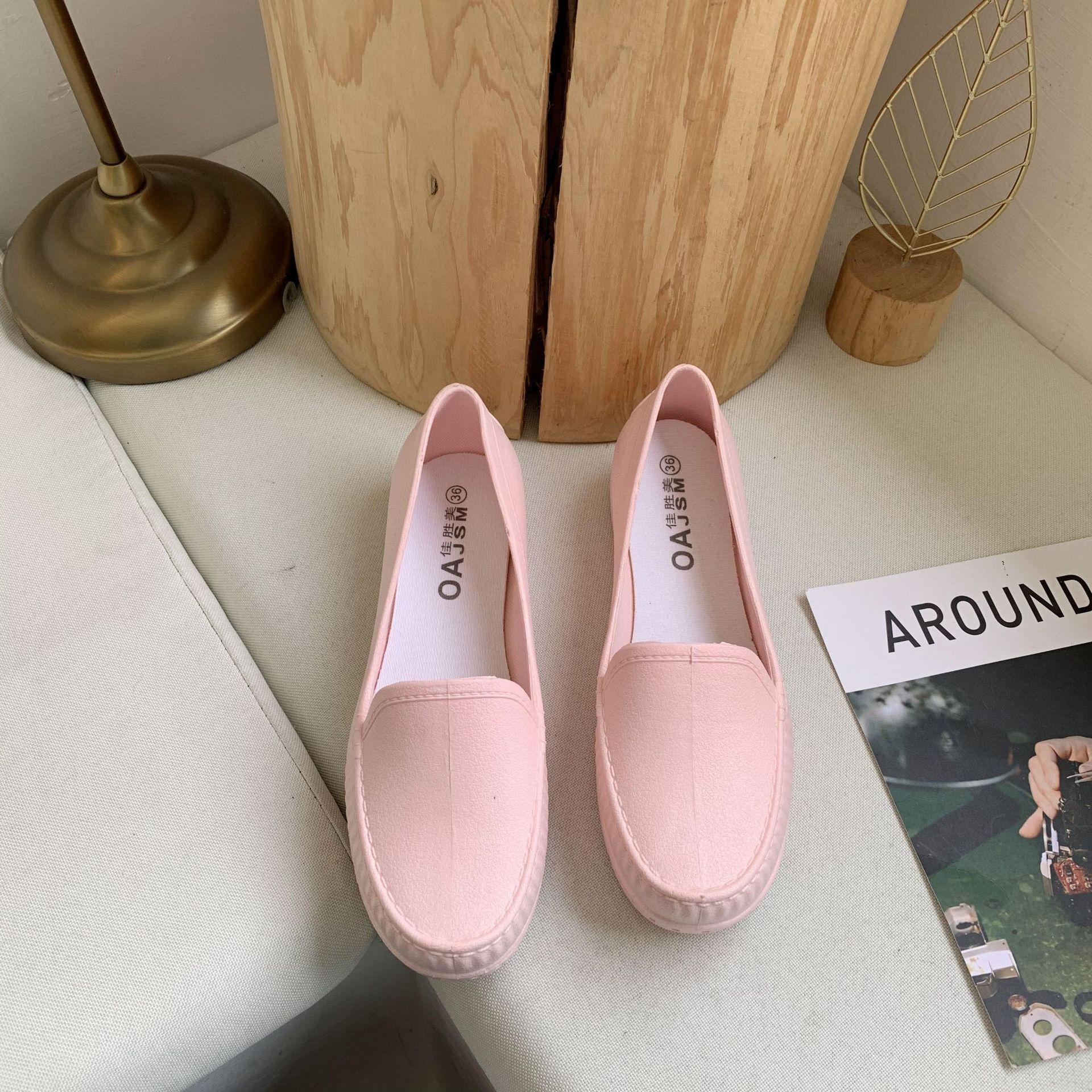 

New four-season mother shoes, middle-aged and elderly flat-soled Doudou shoes, one-pedal sandals, Korean version of casual women s single shoes 40 рожевий