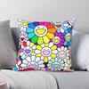 Sun Flowers Takashi Murakami Square Pillowcase Polyester Linen Velvet Printed Zip Decor Sofa Seater Cushion Cover