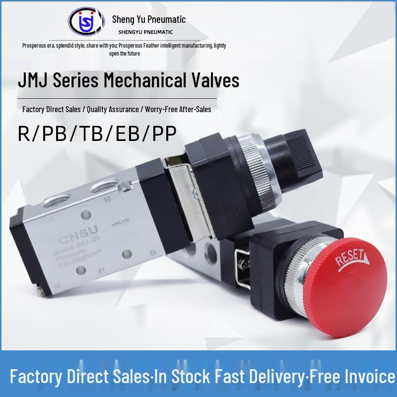 JMJ-07 Mechanisches Ventil aus Aluminiumlegierung, Zwei-Positionen-Drei-Wege, Tasten- und Rollentyp, Pneumatisch.
