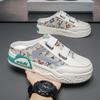 Fashion Fashion Platform Bag Head Mens Half Slippers 2025 Summer New Korean Version Mesh Shoes Soft Sole Comfortable Casual Shoes Men