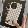 Brown Plaid Dachshund Print Pattern Design Protective Cover for iPhone 17 16 15 14 13 12 11 16E Series Pro Max Plus
