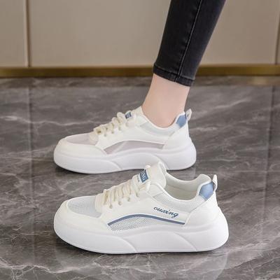 Scarpe estive da donna nuove scarpe in rete cava traspirante scarpe sportive con plateau versatili versione coreana per bambini scarpe casual da skateboard scarpe bianche