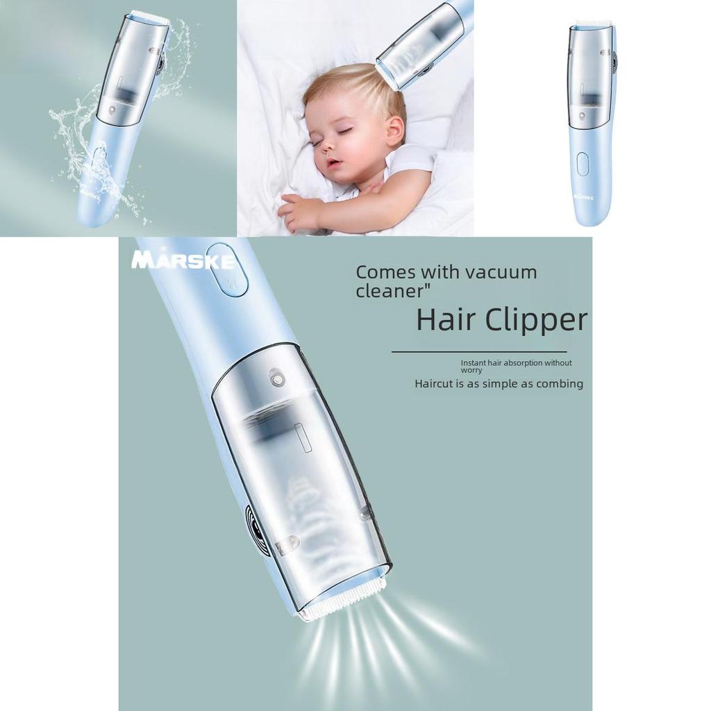 Wiederaufladbarer Baby-Haarschneider Wasserdicht USB Blaue Keramikklinge Leiser Motor