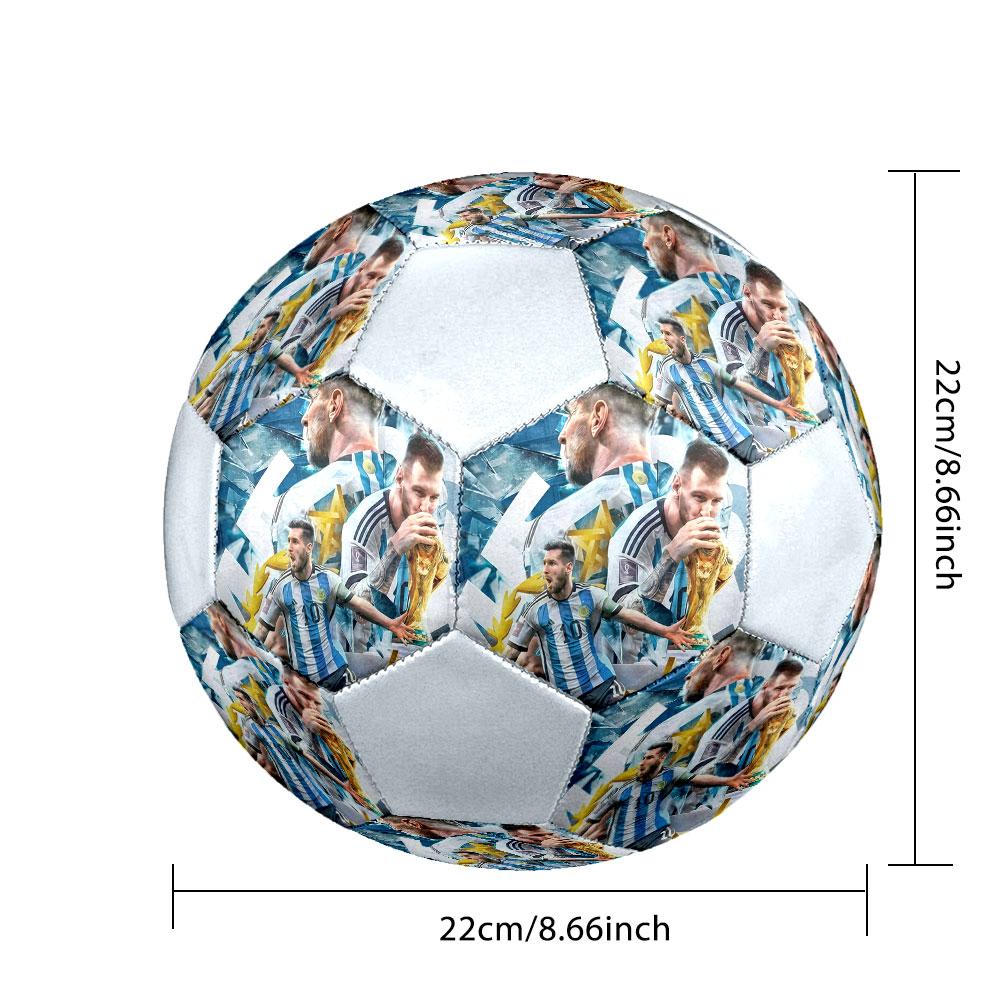 1PZ Pallone da Calcio Messi Athletic Power taglia 5 Pallone da Calcetto PrahaColorato Per Tutte le Età Cucito a Macchina PVC Pronto per la Competizione Resistente Alto Rimbalzo