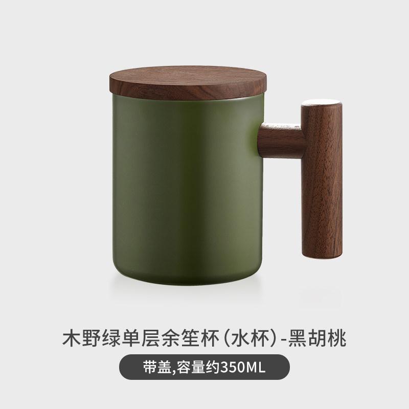 Wooden Sheng Playthings, Retro Silver Coffee Cup, Cold Insulation Mug, Office Double-Layer Stainless Steel Water Cup, Stylish