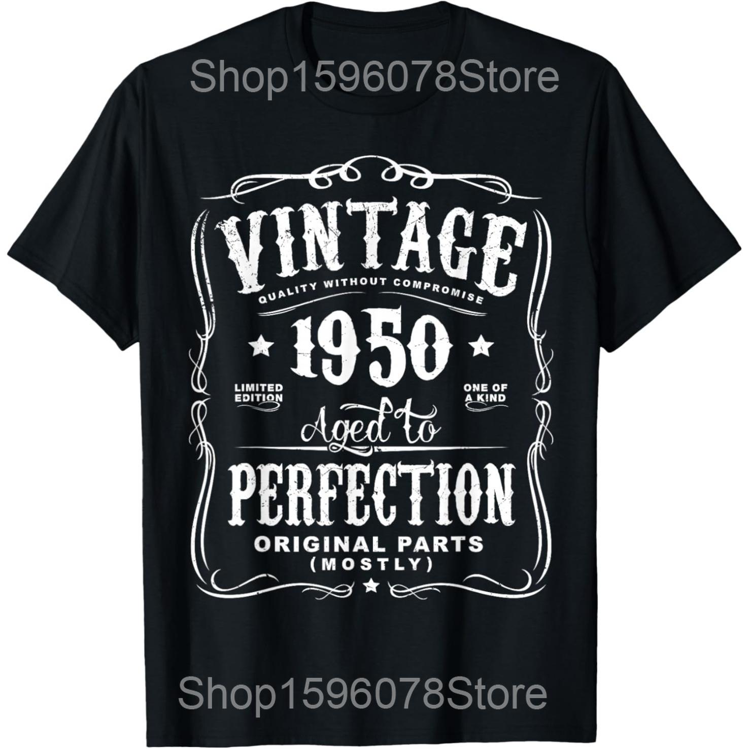 

Vintage 1950 Limited Edition 75th Birthday Gifts 75 Year Old T Shirts Humor Streetwear Tee Short Sleeve Unisex Loose Clothing S