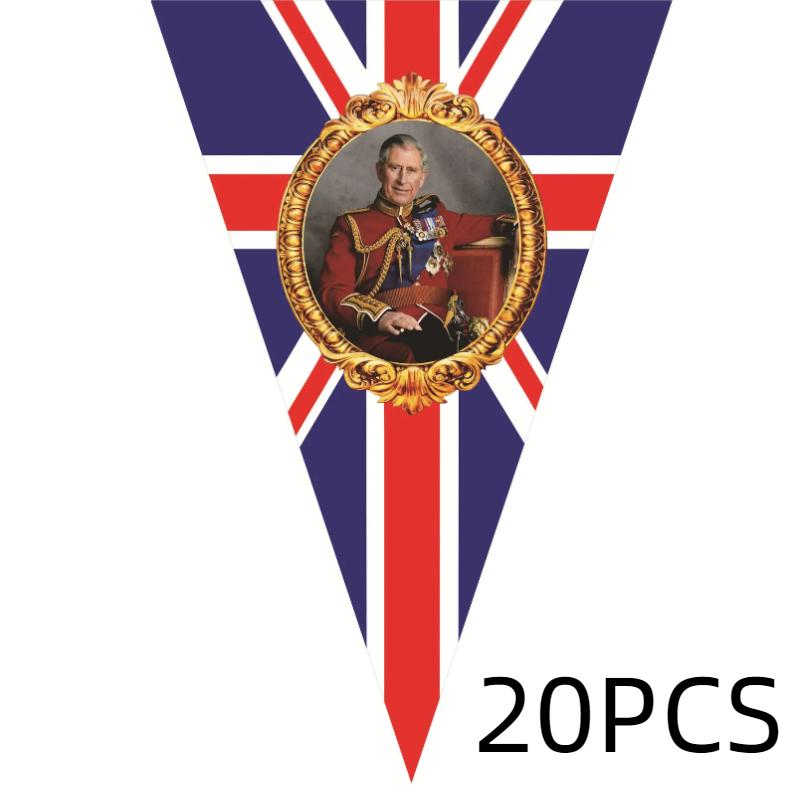 Charles King Iii Flag Banner Uk Coronation Ceremony Party Supplies Decoration