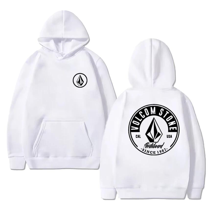 Volcom Men Oversized Long-sleeve Hoodie Hip-hop Fashion Casual Street Outdoor Y2K Fleece Autumn and Winter Sweatshirt Clothing
