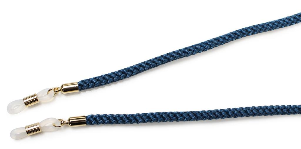 Pearl Glasses Made in Blue Cord, Edo-style cord, Japan, 69cm,