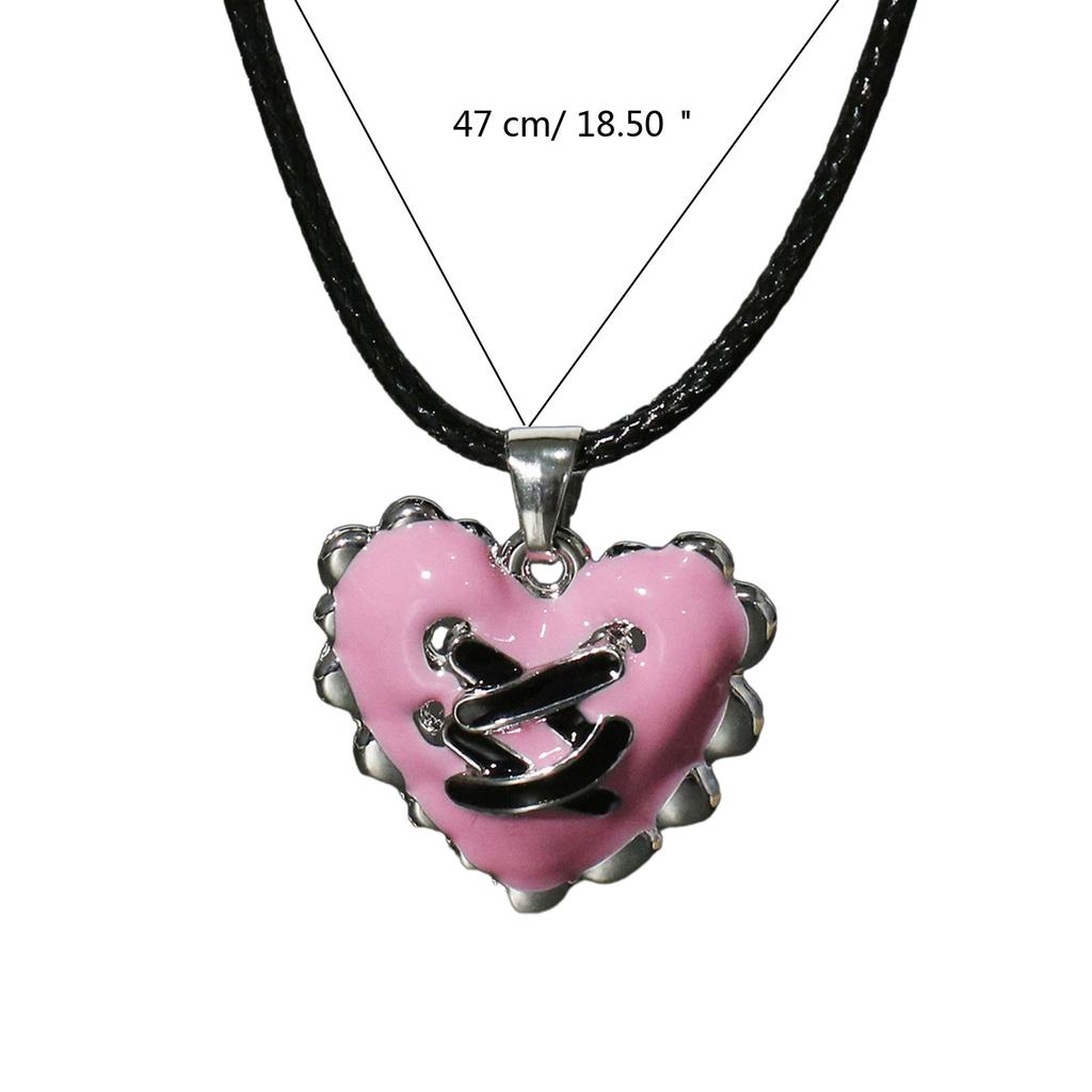 Gothic Liquid Heart Pendant Necklace Devil Eye Cross Choker Punk Devil Eye Clavicle Chain for Women Jewelry Accessories