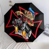 1pc Rat Fink pattern Umbrella Portable Folding Umbrella Iron Frame Hole Bone Structure Outdoor Home Umbrella