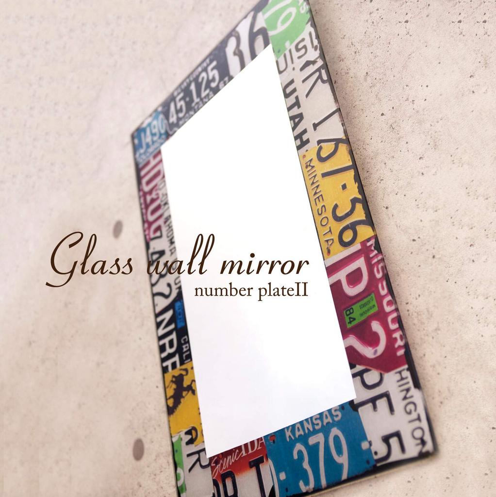 Akizuki Trading Glass Wall Mirror Number Plate (Square) 60cm H X 40cm W, Wall-Mounted, W40cm X D0.5cm X H60cm