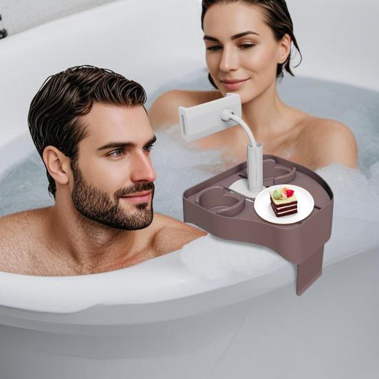 Podnosový stolek do vířivky 3v1 Nastavitelný podnosový stolek s držákem na pohár a držákem na telefon Boční stolek do vířivky pro většinu nafukovacích vířivek a lázní