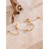 Yhpup Neuheiten Edelstahl Naturperle Quadratische Kette Koreanische Halskette Armband Schick Gold PVD-beschichtet Mode Charm Schmuck