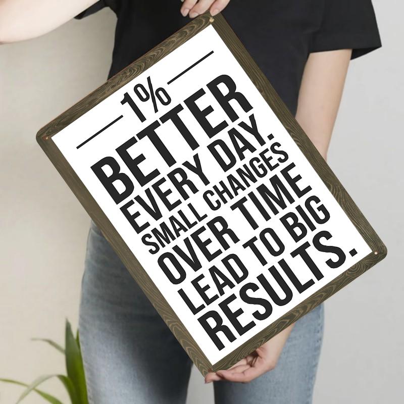

Better Every Day Motivational Metal Wall Art Inspirational Quote Decor for Office Gym Home Decorations 20x30cm（7.8x11.8inch）