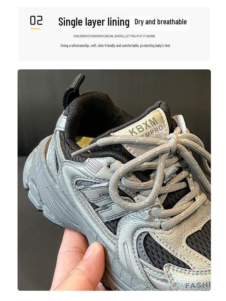 Korean Style Kids' Dad Shoes 2026: Lightweight, Versatile Sneakers for Boys and Girls, Perfect for Spring/Autumn Running and Sports.