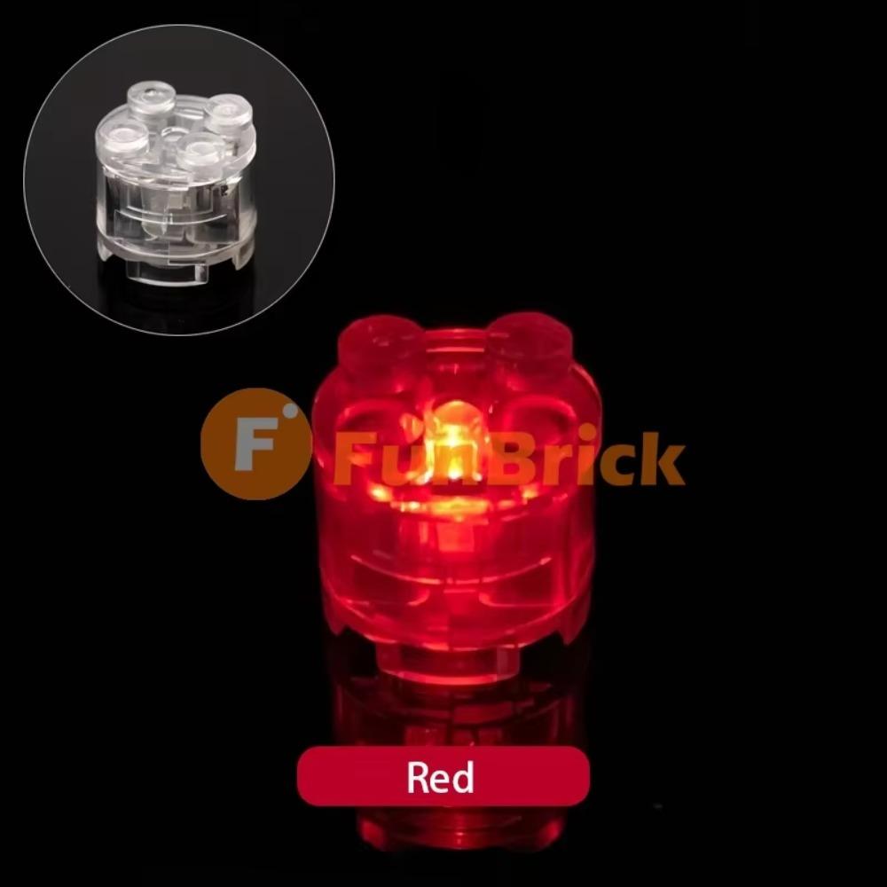 2/5/10PCS/ Lot Multi Color Flash LED MOC Light Building Blocks Toys 2x2 Round Brick Flash Assembly Road MOC Classic Gift City
