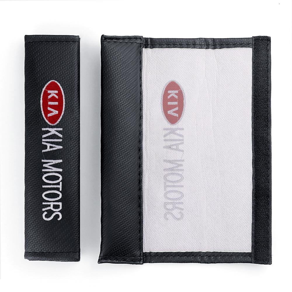 2026 Hot Car Sticker Car Seat Adjuster Carbon Fiber Seat Belt Shoulder Pad For KIA Sportage Ceed Sorento Cerato Optima Picanto R