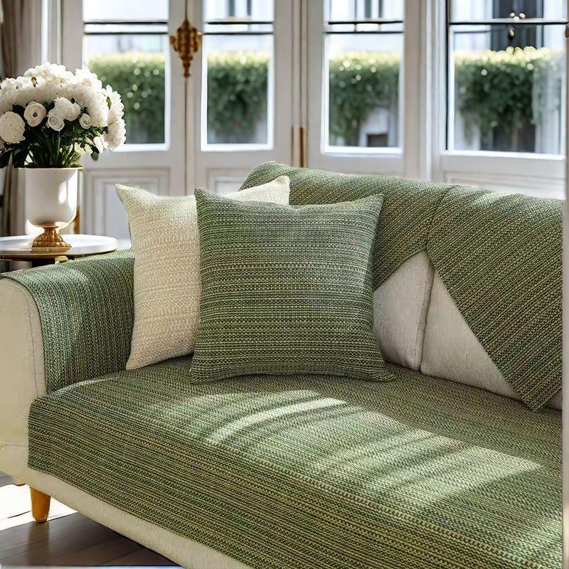 

Утолщенное Всесезонное Нейтральное Нескользящее Льняное Покрывало-Полотенце из Старой Грубой Ткани Sesame Green 45*45cm