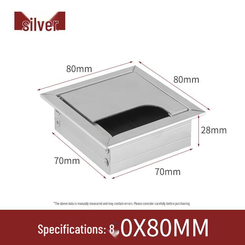 Aluminum Alloy Desk Cable Management Box with Decorative Bristle Cover