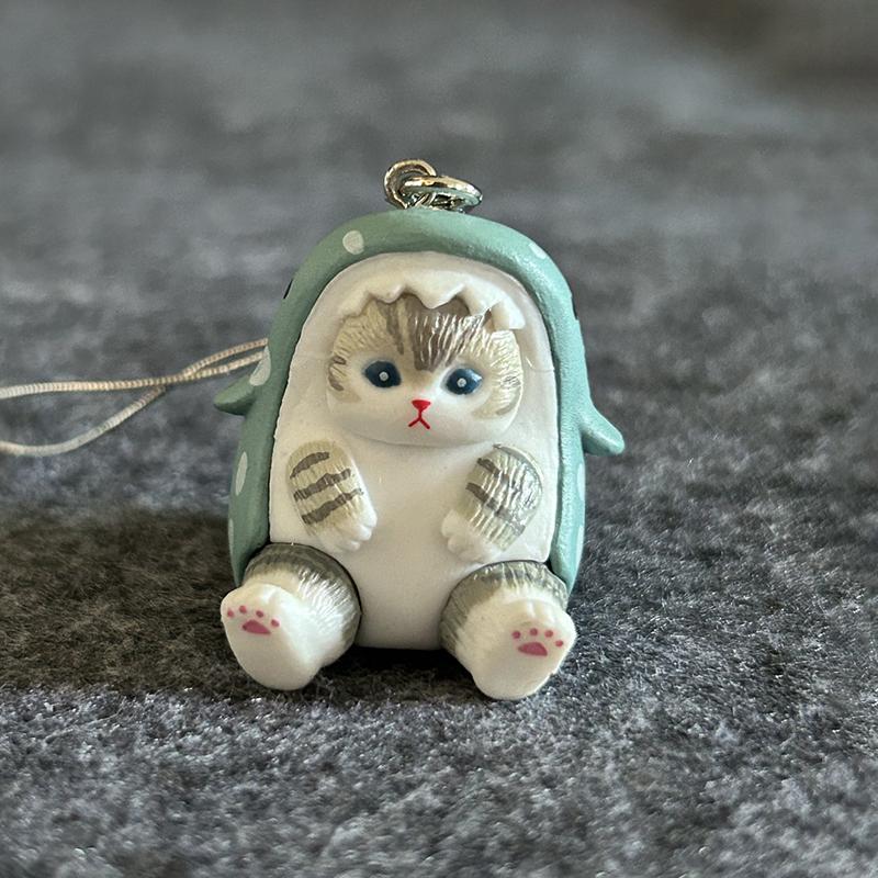 Aquarium Lucky Cat Key Chain Mobile Phone Chain Charm Pendant Bag Hanging Doll Decoration Women Girls Cute Accessories