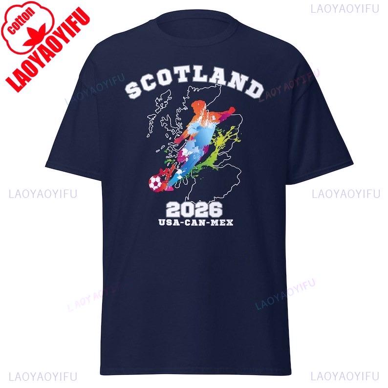 Scotland Football Shirt Scotland 2026 Graphic T Shirts Scotland Flag Vintage T Shirt Streetwear Cottron Short Sleeve Fan Gift