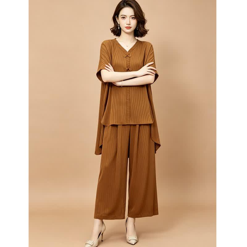EST+II Women's Ethnic Style Loose Two-Piece Summer Set