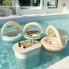 Inflatable Baby Swim Ring with Removable Sunshade Canopy Adjustable Design for Water Safety and Comfort Suitable for Pool and Beach Use