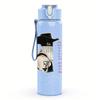PC Retro Gentleman Hat Grayscale Print 750ml colorful plastic sports water bottle leakproof pop up lid with straw for outdoor work home use