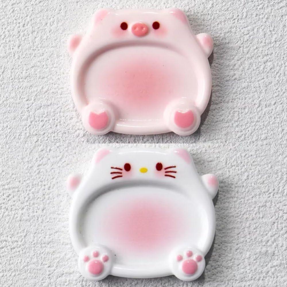 2Pcs Cute Cartoon Bear Nail Art Color Mixing Palette, Gel Polish Painting Drawing Manicure Tools