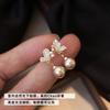 Korean opal butterfly pearl stud earrings simple ear jewelry
