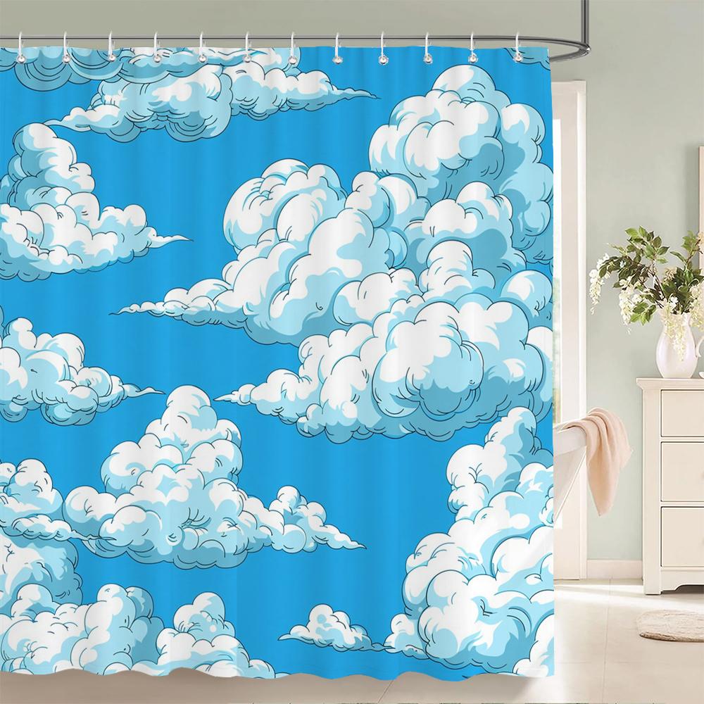 1 pack Children's cartoon style polyester shower curtain waterproof cloth bathroom partition curtain home decorative curtain