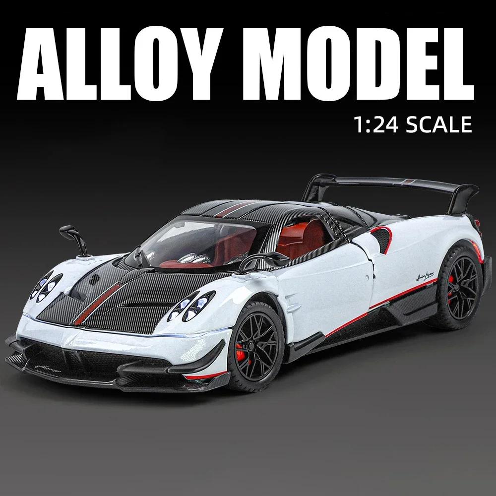 

1:24 Huayra BC High Simulation Diecast Metal Alloy Model car Pull Back Sound Light Car Children Gift Collection