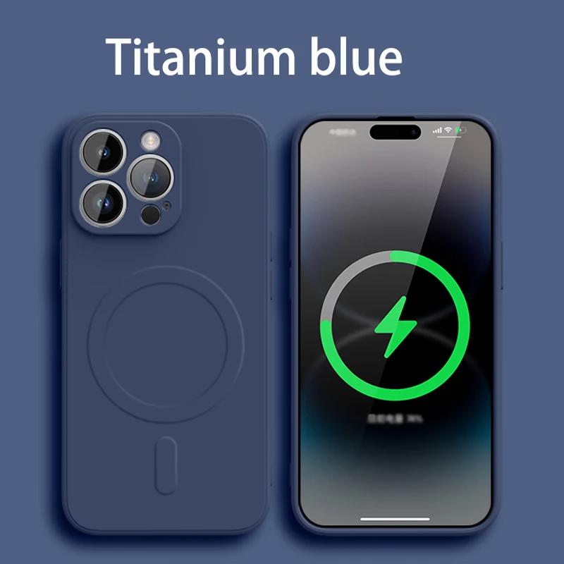 For Magsafe Magnetic Wireless Charging Case For iPhone 17E Air 17 16 15 14 13 12 11 Pro Max Mini 16E Plus Liquid Silicone Cover