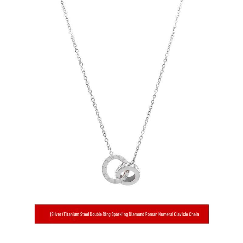 

Ожерелье-подвеска с бриллиантами в виде римских цифр в корейском стиле из титановой стали с розовым золотым покрытием 18 карат