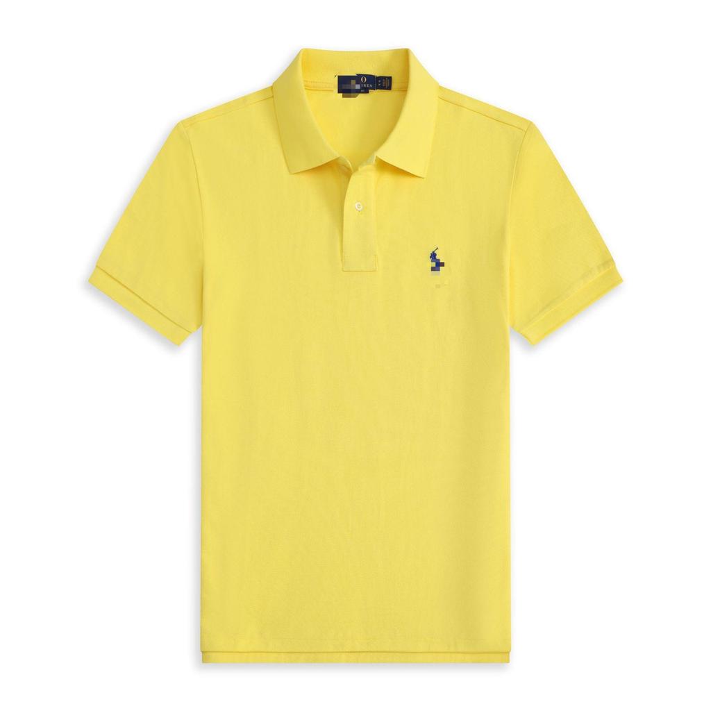 Polo a maniche corte da uomo con logo cavallo ricamato T-shirt casual