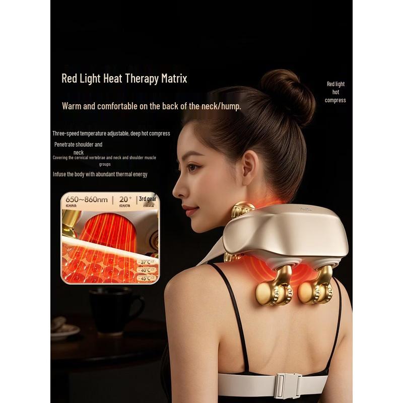 AUX Cervical & Shoulder Massager with Heat - Rose Gold CN plug (adapter included)