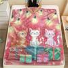 Cat Gifts  Print Flannel Blanket, High quality Comfortable for All Seasons, Home Decor, Warmth and Comfort