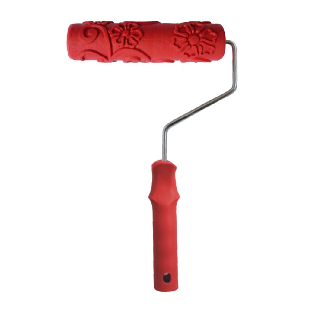 Εργαλείο κυλινδρικής βούρτσας 7" DIY Decor Wall Painting Empaistic Flower Painting with Handle 1