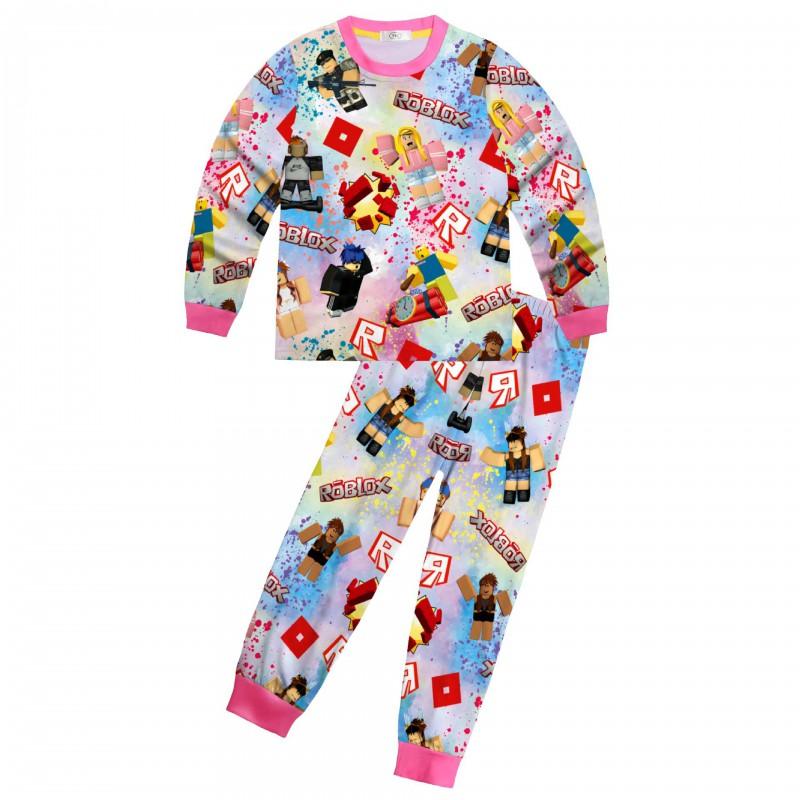 Girls Roblox Pajama Set Long Sleeve Top Pants 2 Piece 81172 Cartoon Loungewear Kids
