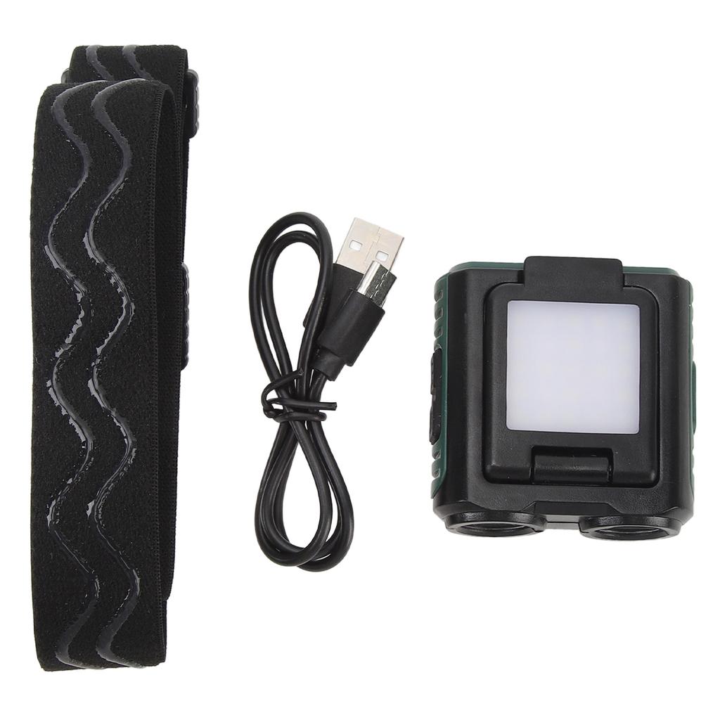 Headlamp Adjustable USB Rechargeable Lightweight Outdoor Fishing Hat Clip Light with Induction for Hiking Camping