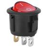 10 PCS KCD1 Round Rocker Switch Red Light Mini Circle Toggle Switches  Popcorn Maker