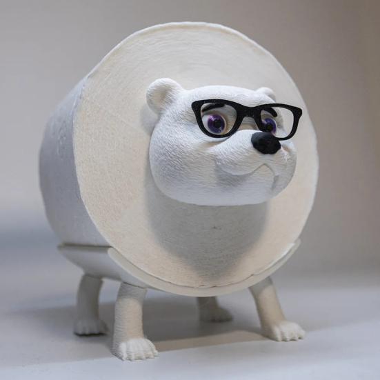 1/2Pcs Tissue Paper Roll Storage Holder Polar Bear Shape