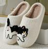 Fashion House Fuzzy Slipper Men Male Ghost Face Blue Evil Eye Home Shoes Plush Winter Warm Indoor Floor Non Slip Women Female Halloween