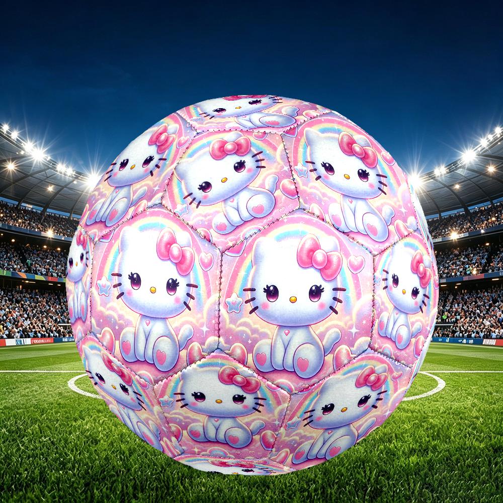 1pc Lovely Cat Soccer Ball, Athletic Standard Football Size 5 Lightweight Sports Match Soccer Ball, Perfect Gift for Sports Enthusiasts